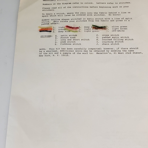 Mazaltav's Crewel Kit with Floral Border - Picture 3 of 9